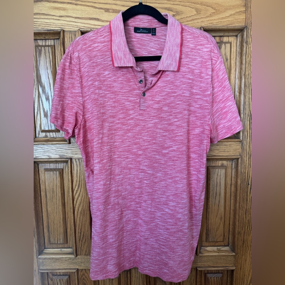 Marc Anthony Heathered Red Polo Shirt